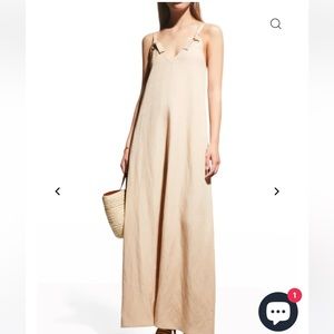 L'Agence Vivi Linen Tie-Strap Maxi Dress size small